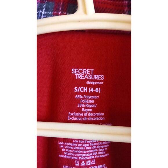 Secret Treasures women's Red Plaid with Blue Pajama Top Small - Picture 3 of 3